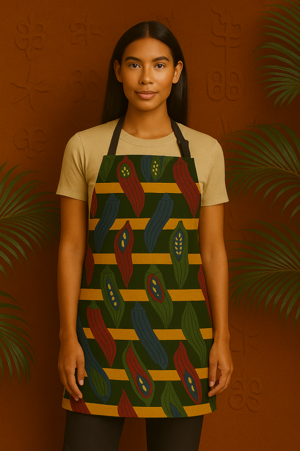 Tablier Africain "Héritage Culinaire" - Tablier Imprimé Ethnique Premium